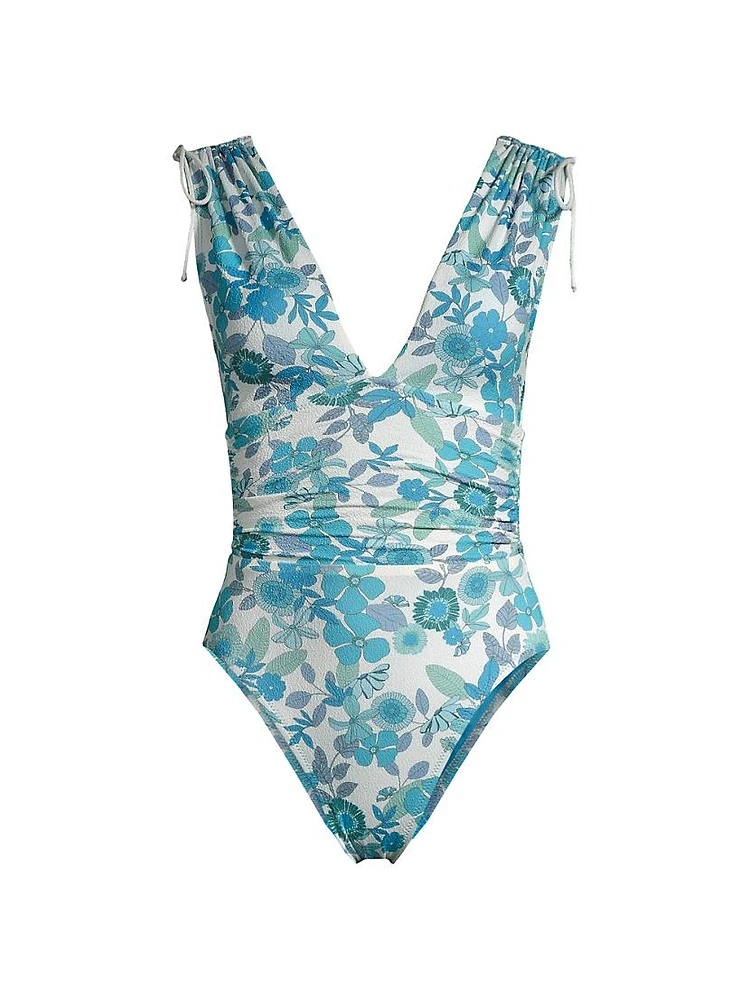 Nerissa Floral Plunge One-Piece Swimsuit