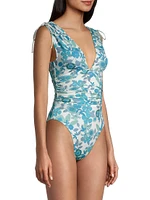 Nerissa Floral Plunge One-Piece Swimsuit