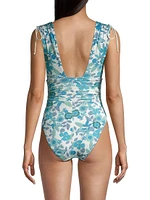 Nerissa Floral Plunge One-Piece Swimsuit