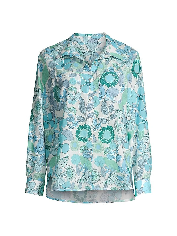 Nerissa Floral Cotton Button-Up Shirt