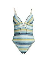 Lyra Striped Keyhole One-Piece Swimsuit