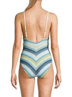 Lyra Striped Keyhole One-Piece Swimsuit