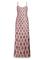 Sequin Mesh Gown