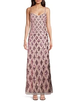 Sequin Mesh Gown