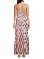 Sequin Mesh Gown