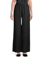 Wide-Leg Linen Pants