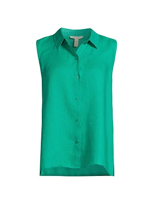 Linen Sleeveless Shirt