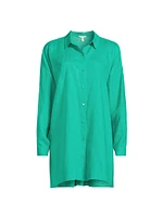 Linen Long-Sleeve Tunic Shirt