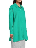 Linen Long-Sleeve Tunic Shirt