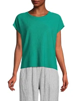 Boxy Linen-Blend Pullover Top