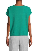 Boxy Linen-Blend Pullover Top