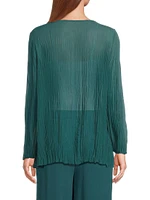 Boatneck Pleated Silk Tunic