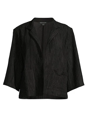 Crinkled Open-Front Jacket