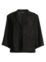 Crinkled Open-Front Jacket