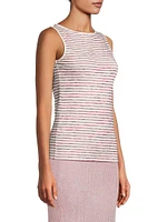 Striped Linen-Blend Boatneck Tank