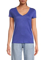 Stretch Linen V-Neck T-Shirt