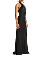 Emie Satin Halterneck Gown