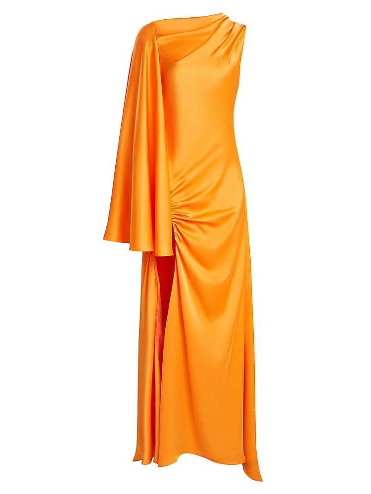 Keiana One-Shoulder Satin Gown