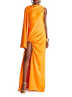 Keiana One-Shoulder Satin Gown