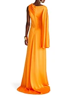 Keiana One-Shoulder Satin Gown