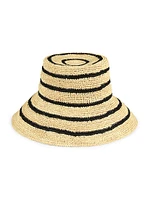 Striped Straw Bucket Hat