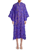 '70s Floral Lace Maxi Caftan Dress