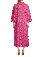 '70s Floral Lace Maxi Caftan Dress