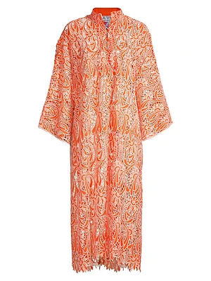 Honeysuckle Floral Lace Caftan Dress