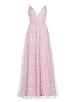 Layla Sequined Lace A-Line Gown