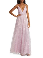 Layla Sequined Lace A-Line Gown