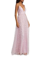 Layla Sequined Lace A-Line Gown