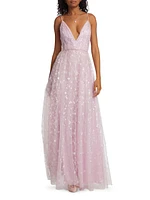 Layla Sequined Lace A-Line Gown