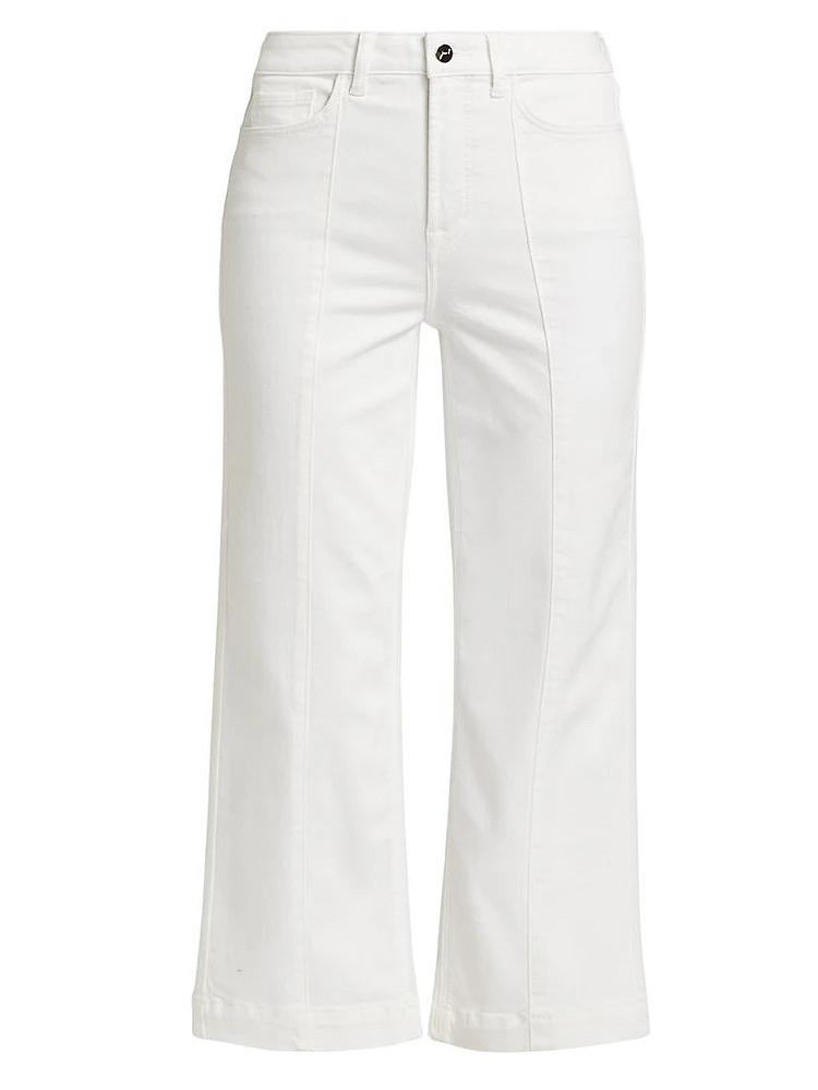 High-Rise Stretch Wide-Leg Crop Jeans