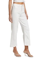 High-Rise Stretch Wide-Leg Crop Jeans