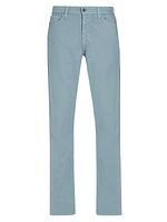 Everett Stretch Cotton-Linne Straight-Leg Jeans