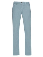 Everett Stretch Cotton-Linne Straight-Leg Jeans