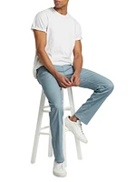 Everett Stretch Cotton-Linne Straight-Leg Jeans