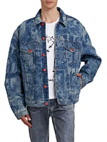 Oversized Printed Denim Jacket