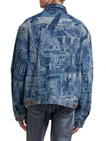 Oversized Printed Denim Jacket