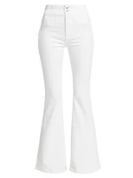 Jayde Twill Mid-Rise Flare Pants