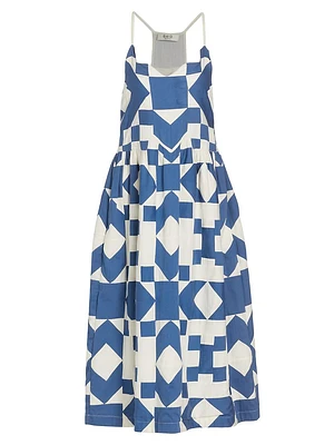 Tanya Geometric Patchwork Midi-Dress