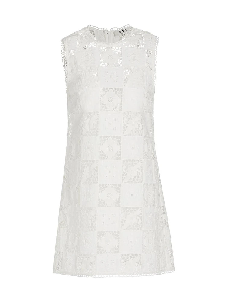 Melia Patchwork Embroidered Shift Dress