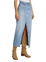 Marion Mended Maxi Denim Skirt