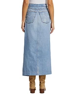 Marion Mended Maxi Denim Skirt