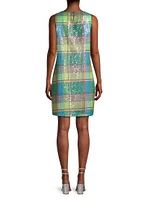 Plaid Sequined Shift Dress