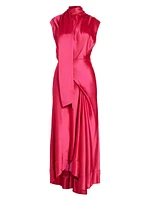 Giles Asymmetric Satin Gown