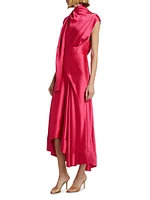 Giles Asymmetric Satin Gown