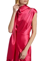 Giles Asymmetric Satin Gown