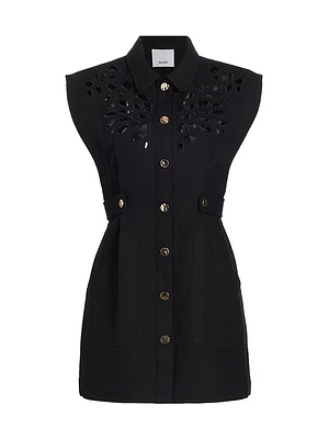 Delacourt Cotton-Blend Cut-Out Minidress