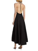 Toren Halter Linen-Blend Maxi Dress